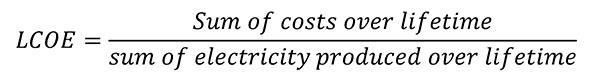 LCOE formula 600